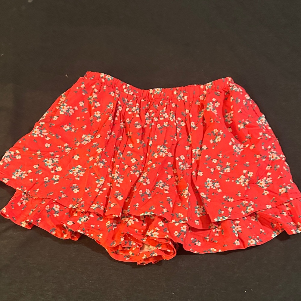 Old Navy Red Floral Girls' Skort with Ruffle Hem